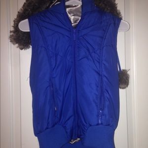 Blue puffy vest